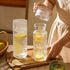 FQDGTFA 4-Piece Set Bedside Water Carafe and Glass, 21.6 Oz Glass Pitcher with