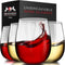 16 oz Stemless Plastic Wine Glasses, Shatterproof Tritan, Reusable, Set of 4, BPA-free, Dishwasher-Safe