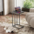 2-Tier WLIVE Black Side Table,C Shaped End Table for Bedroom, Home Office, Dorm, Living Room Couch Tables, C Shaped TV
