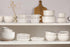KooK Ceramic Nesting Bowls with Lids, Embossed Food Storage Containers, Set of 4, Ivory