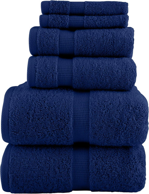Lavish Home 6 Piece Towel Set - 550 GSM 100% Cotton Bathroom