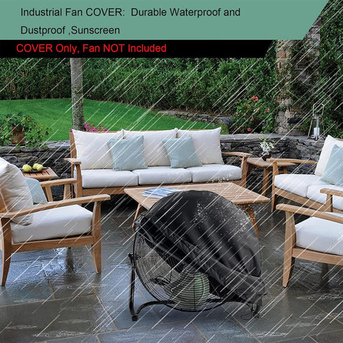 Waterproof & Dustproof Industrial Floor Fan Cover for Most 18" 20" High Velocity Electric Shop and Home Fans