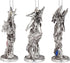 Design Toscano 3 Dragons of The Amesbury Holiday Gemstone Ornament Set, Silver, Christmas