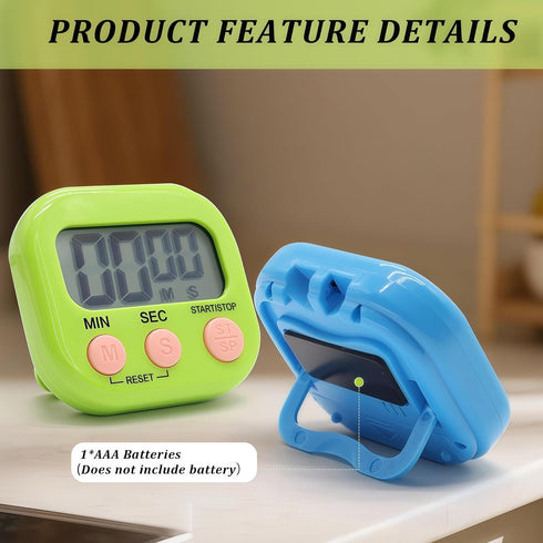 BXF SPORTS 16 Pack Multi-Function Electronic Timer - Kitchen Timer,Magnetic Digital Timers,Big LCD Display, ON/Off