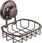 Super Powerful Vacuum Suction Cup Soap Dish - Strong Stainless Steel Sponge Holder for Bathroom & Kitchen (Bronze)
