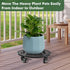 2 Packs 12 Inch Planterhoma Rolling Plant Stand with Wheels Metal Plant Caddy with Wheels Heavy Duty Plant Rollers