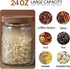 Yiluokuang 24 OZ Set Counter -2 Pack Airtight Glass Storage Jar with Bamboo Lid - Vintage Glass Jar Vintage Food