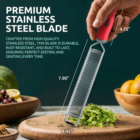 Lemon Zester & Parmesan Cheese Grater - Premium Citrus Grater with Bonus Cleaning Brush & Glove