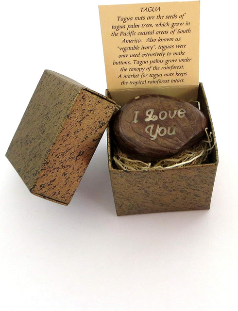 Handmade “I Love You” Engraved Tagua Nut – Eco-Friendly Keepsake – Unique Romantic Gift Idea