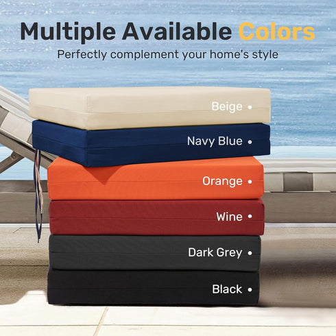 Pack 4, 18.5"*16"*3", UNIKOME Outdoor Chair Cushions of Water Resistant Patio Cushions with Ties, High Density Sponge