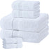 White Bath Towel Set of 6 - 100% Cotton Highly Absorbent Towels