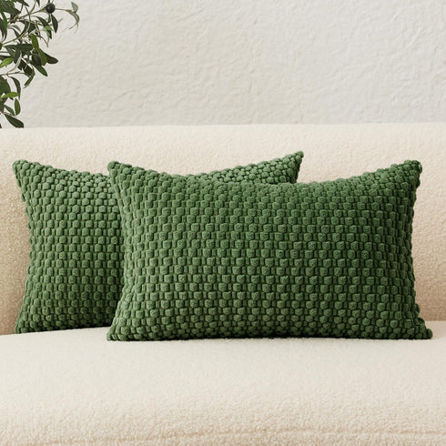 Pack 1 14x24 Inch, UGASA Lumbar Throw Pillow Covers of Super Soft Boho Corduroy Decorative Pillow Covers Cases Solid