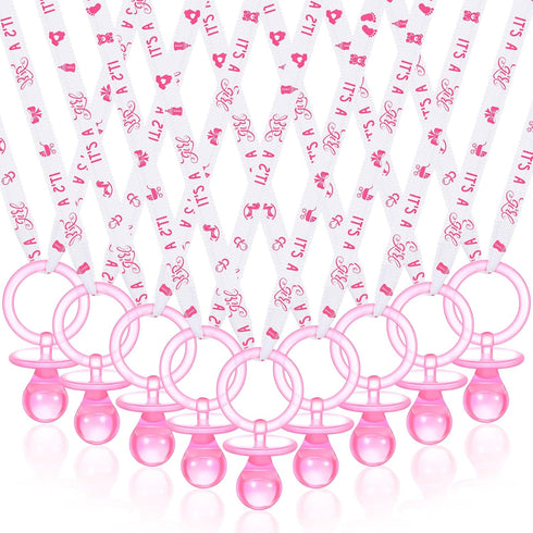 Coume 36 Pcs Shower Party Pacifiers Necklace Acrylic Pacifiers Party Favors Charm