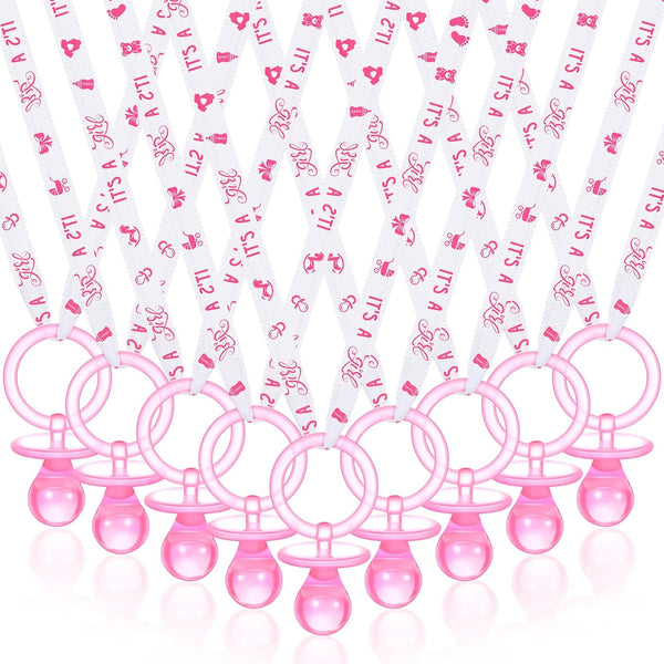 Coume 36 Pcs Shower Party Pacifiers Necklace Acrylic Pacifiers Party Favors Charm