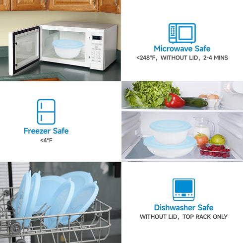 2 Pack Silicone Lids for Corelle 30-Oz Versa Bowls, Freezer & Microwave Safe, Bowl not included