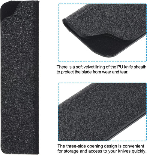 PATIKIL ABS Knife Cover Sleeves for 3.5" Paring Knife, 3 Pack Blade Protector for Home Kitchen, Black