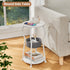 3-Tier 21.6" Small Round Side Table with Storage Bag, Accent Round End Table with Four Storage Functions for Living