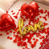 Valentines Day Red Wedding Decorations - Heart Shaped Love Foil Balloons, Silk Rose Petals, Romantic Design for