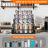 YQBRAO 4-Tier Liquor Bottle Display Shelf, Coffee Syrup Rack Organizer, Water Bottle Organizer, Mini Bar Cabinet