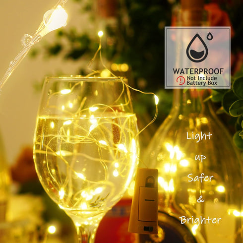 12 Packs 20 SmilingTown LEDs Wine Bottle Lights with Cork - Silver Wire Cork Lights Battery Operated Fairy Mini String