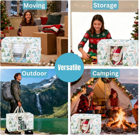 6 Pack Packing 6 Pack) VENO Moving Bags, Large Christmas Storage Bins with lids, Supplies for College, Alternative