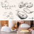 DOWAN Porcelain Butter Dish With Cutting Measuring Line, Large Whale Butter Dish with Cover of Non-slip Design, Ceramic