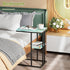 Katrawu C Shaped End Side Table, Couch Sofa Table for Small Space, Snack Table with Metal Frame, TV Tray Table for Bed