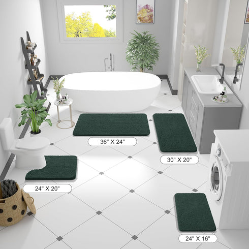 OLANLY 30x20 Bathroom Rugs, Extra Soft Absorbent Chenille Mats, Non-Slip and Machine Washable