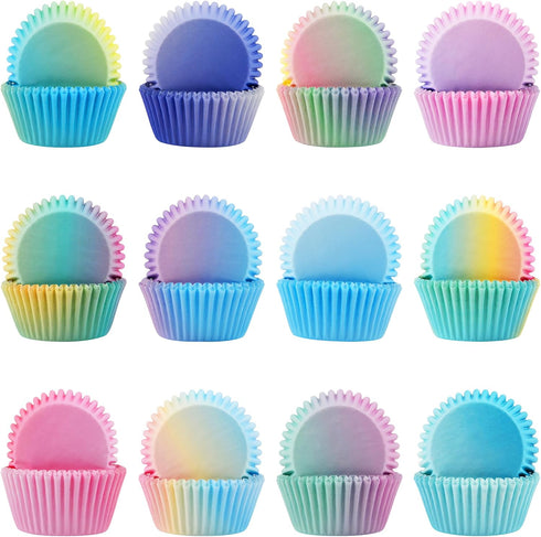 600 Pack Cupcake Liners, Standard Size Muffin Liners for Wedding, Birthday, Pride Party, Candy Cake Decorations