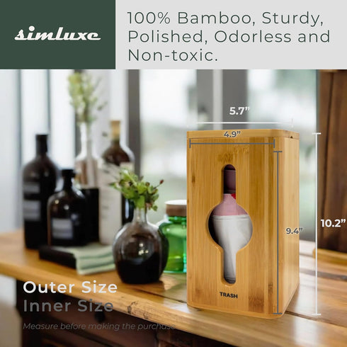 Simluxe Trash Bag Dispenser Wall Mounted & Stackable Garbage Bag Holder Dispenser for Kitchen & Pantry | Durable