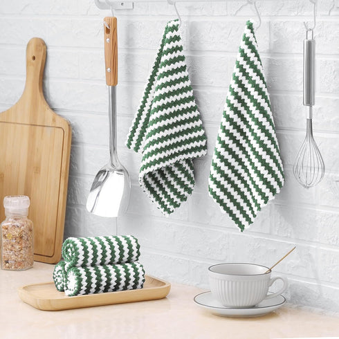 12 Pack 10 10 inches, Homaxy Kitchen Dish Cloths, Ultra Soft and Absorbent Dish Towels, Reusable Fast Drying Microfiber