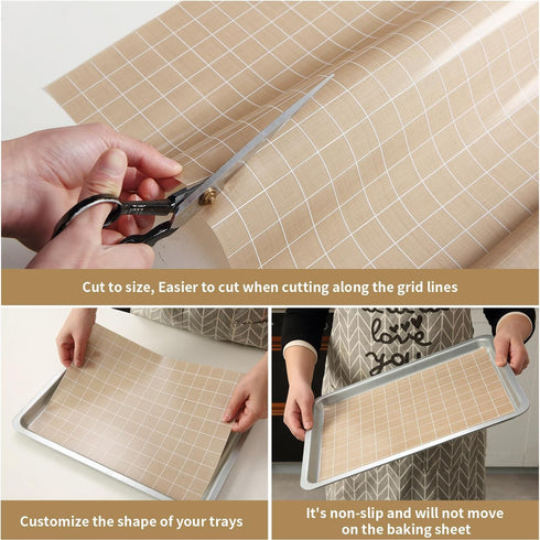 Silicone Baking Mat Roll 16IN*5FT Free Cutting, Non-Slip Pastry Mat, Non-Stick Reusable Air Fryer Liner, Oven Liners, Counter Mat, Freeze Dryer Mat, Easily Cut to Size Fit All Ovens Pans Tins Dishes by EuChoiz