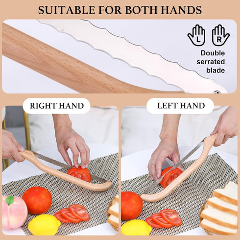 Bread,15.6" Bread Slicer,Bow-shaped Bread Knife For Sourdough Bread, Bread Saw For Homemade Sourdough With Protective