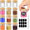 Glass Spice Jars with Bamboo Airtight Lids, Clear Storage Bottles for Kitchen, Spice, Herbs, 12 Pcs, 2.5 oz