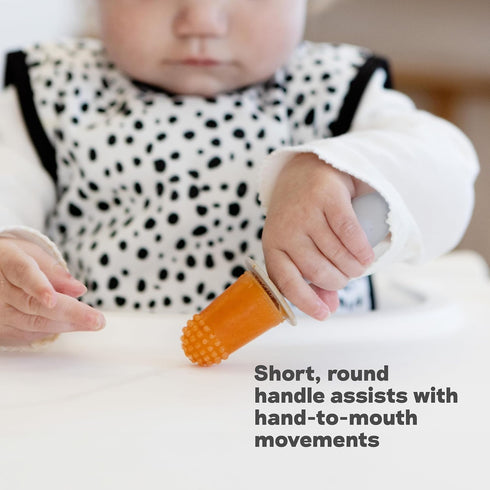4 Set ezpz Tiny Pops (Blush) - Months+ - Popsicle Mold with Two Wands for Infants - Baby-Led Weaning + Teething