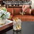 ELLDOO Coffee Spoon Set with 8 Gold Leaf Stainless Steel Spoons and Clear Glass Holder for Mixing