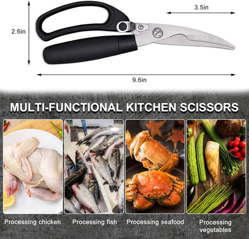ATB Kitchen Scissor Heavy Duty Kitchen Shears, Stainless Steel Multi-function Scissors for Food and Herbs