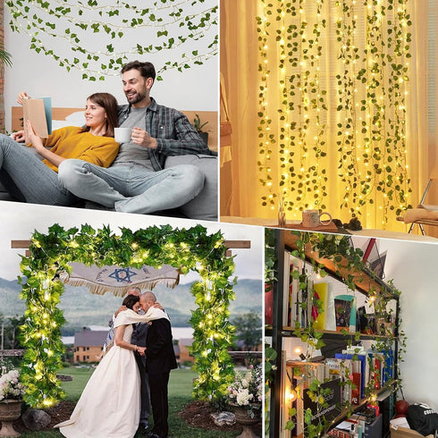 6.5ft 6.5ft 200 8 A.bigwhale Vines Lights for Bedroom, x Ivy Garland with LED Vine Artificial Fairy Lights Curtain