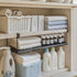 PowerKing 10lbs 7.67'' Expandable Under Cabinet Shelf, Adjustable Length Under Shelf Storage with Thick Clips Capacity