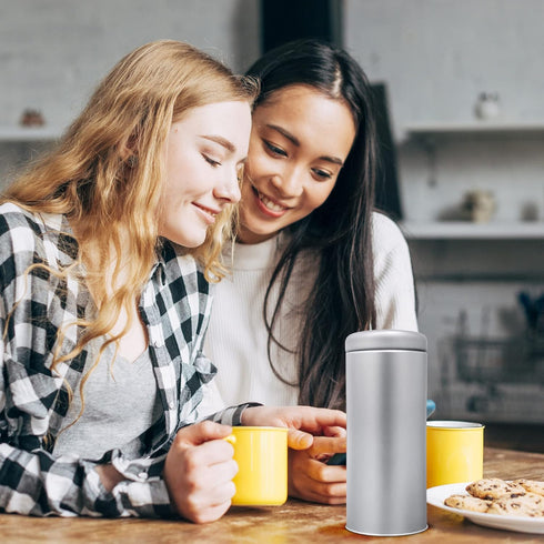 Tin Canister with Airtight Lids for Loose Tea, Tea Bags spices, dried vegetables Large 16.9 ounces, round container- Small Kitchen for Coffee Sugar Storage, Loose Leaf Tea Tin Containers- 3pcs