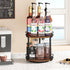 2 Countertop 10.2" 10.2" 10.4" Snughome Rotating Spice Rack, Tier Lazy Susan Organizer, Wood Kitchen Organizer, Brown