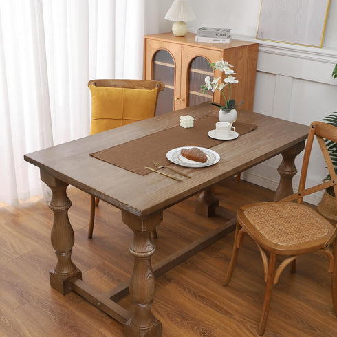 Gernaice 36" 13" Solid Color Table Runner, Rustic Cotton Linen Farmhouse Table Runners for Dresser End Coffee Table