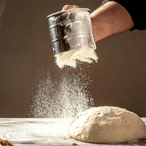 Omesata 3 Flour Sifter Cup for Baking, Crank Sifter with Professional Fine Mesh Baking Sifter Flour, One Hand Press