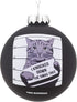 Tree Buddees Hilarious Cat Mugshot - Knocked Down The Xmas Tree Funny Glass Christmas Ornament