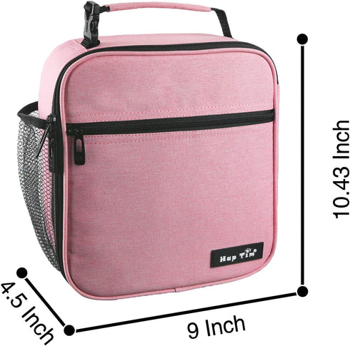 Hap Tim Pink Insulated Lunch Bag for Women, Reusable Spacious Lunchbox for Adults