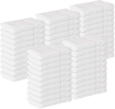 GREEN LIFESTYLE Washcloths 12" x 12" 50 Pack - 100% Cotton Wash