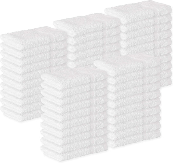 GREEN LIFESTYLE Washcloths 12" x 12" 50 Pack - 100% Cotton Wash