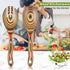 Salad Tongs, Wooden Serving Utensils Set, WOSPONFAN 10-inch Pakkawood for Kitchen Cooking