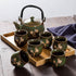 Set, Set, 1 6 Set(FDMH-GREEN) KEYDUACU Japanese Tea Kiln-Formed Ceramic Tea Plum Blossom Embossed, Includes Teapot