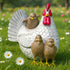 Elenon Sitting Mother Hen and Baby Chick Statue, Resin Farm Animal Decoration, Chicken Sculpture Yard Art Outdoor Lawn